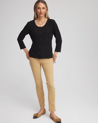 Textured Scoopneck Cardigan click to view larger image.