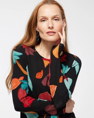 Touch of Cool Abstract Print Layering Tee