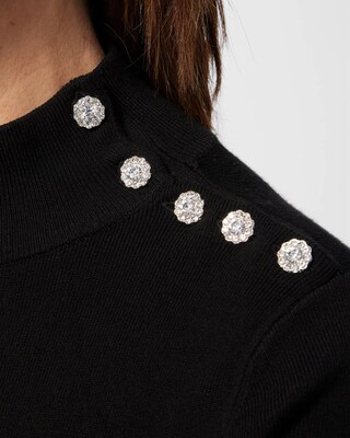 ECOVERO Jeweled Button Sweater