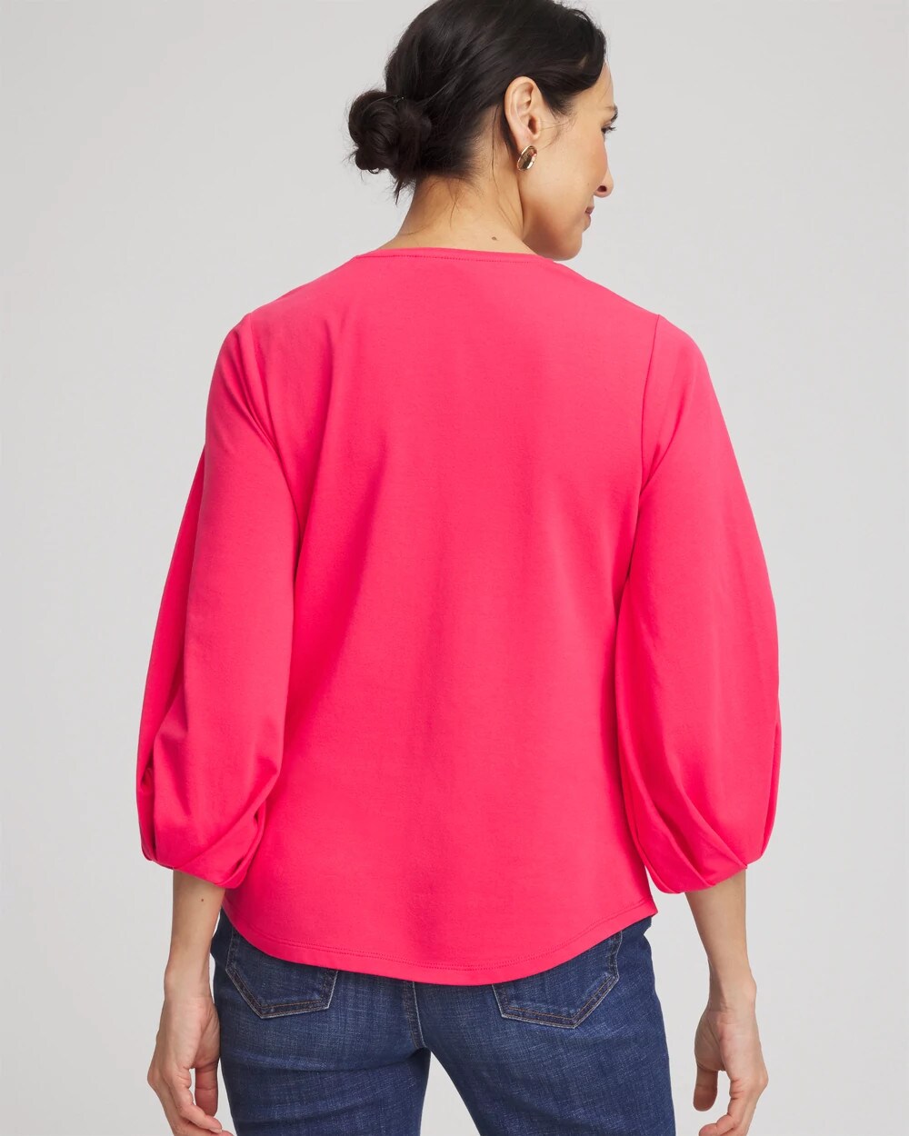 Cotton Tuck Sleeve Tee