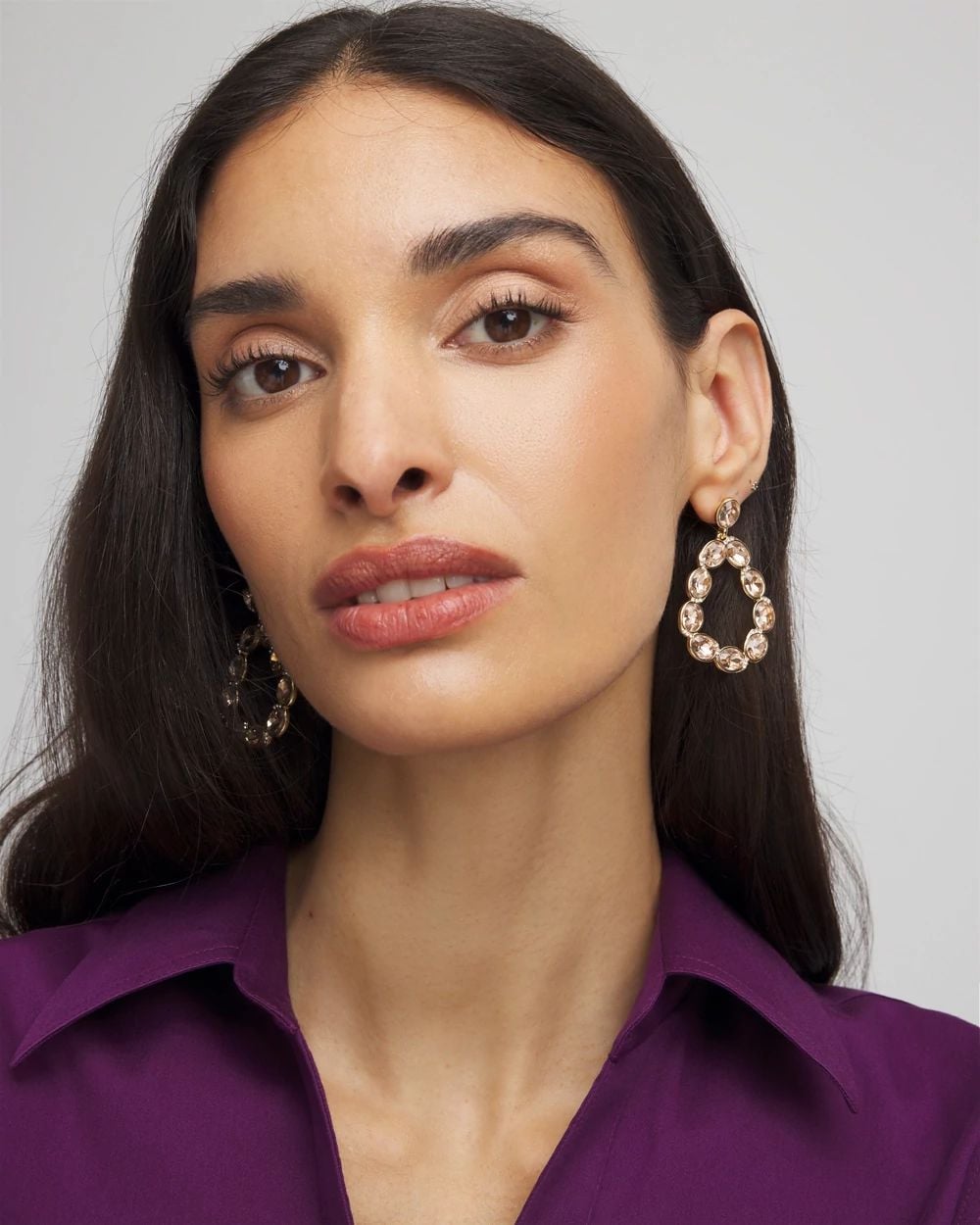 Blush Crystal Teardrop Earrings