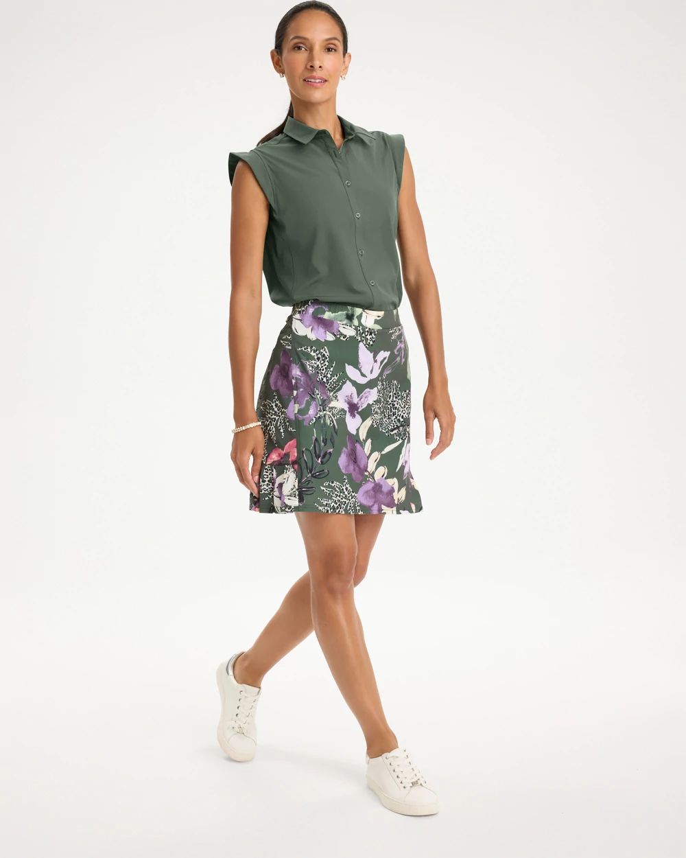 Zenergy® UPF Pleated Printed Skort