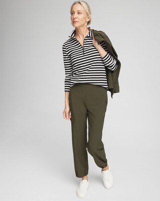 Zenergy® Stripe Mock Neck Zipper Tee click to view larger image.