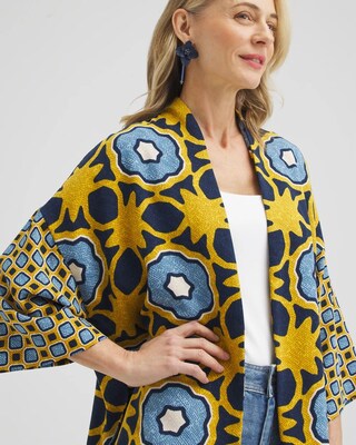 Geo Print Short Kimono