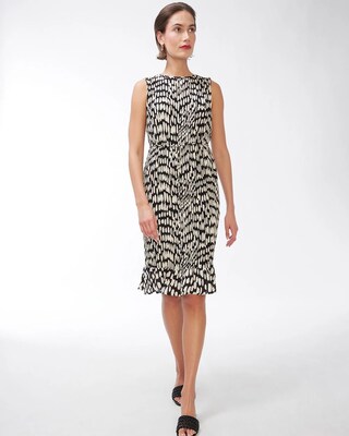 Black Label Two Tone Peplum Crinkle Dress