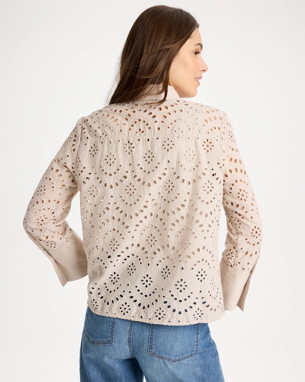 Eyelet Collared Shirt