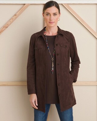 Elongated Faux-Suede Jacket