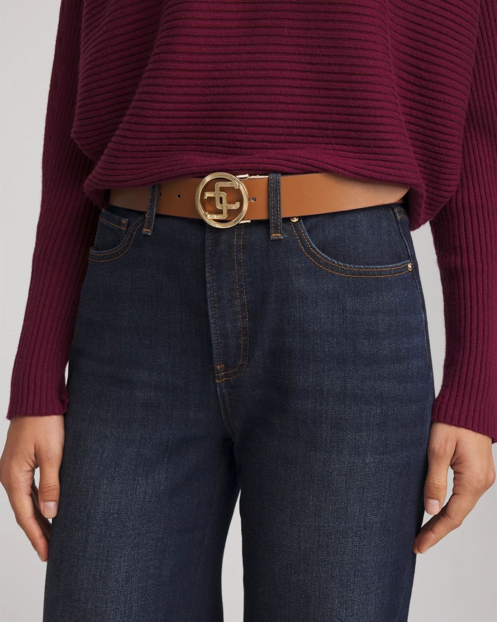 Reversible Chico's Logo Trouser Belt click to view larger image.