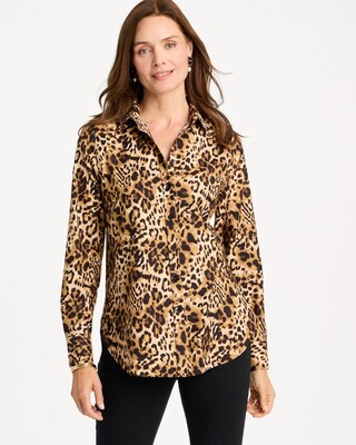 Animal Print No Iron™ Stretch Shirt