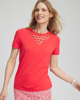 Eyelet Detail Top