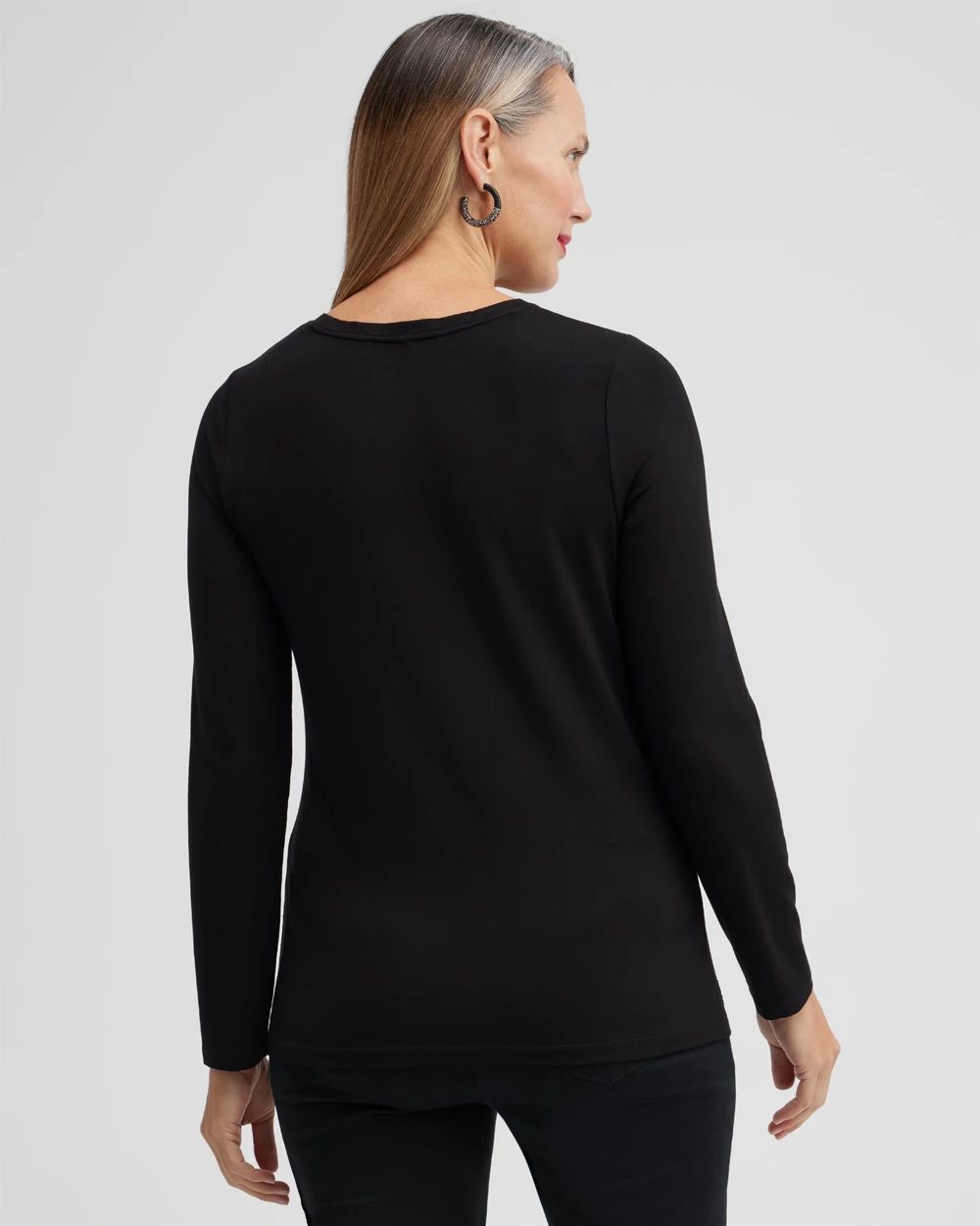 Touch of Cool Black Embellished Layering Tee