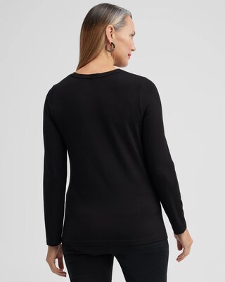 Touch of Cool Black Embellished Layering Tee