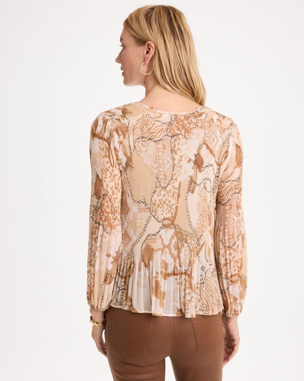Georgette Pleated Popover Blouse click to view larger image.