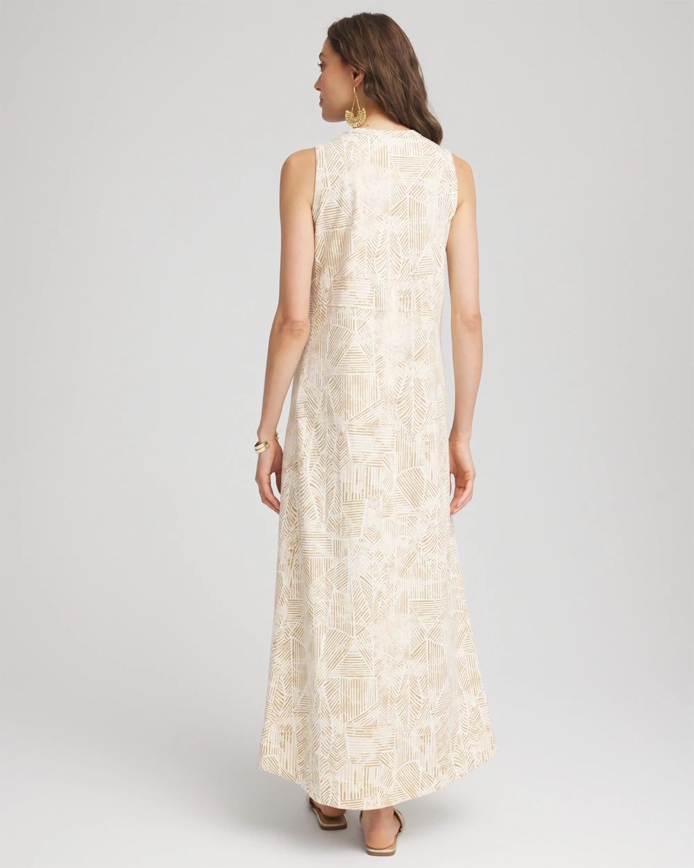 Printed Sleeveless Midi Tank Dress click to view larger image.