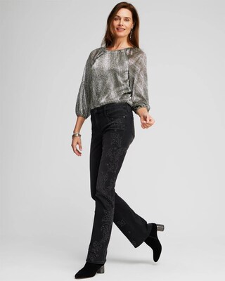 Girlfriend Studded Flare Jeans