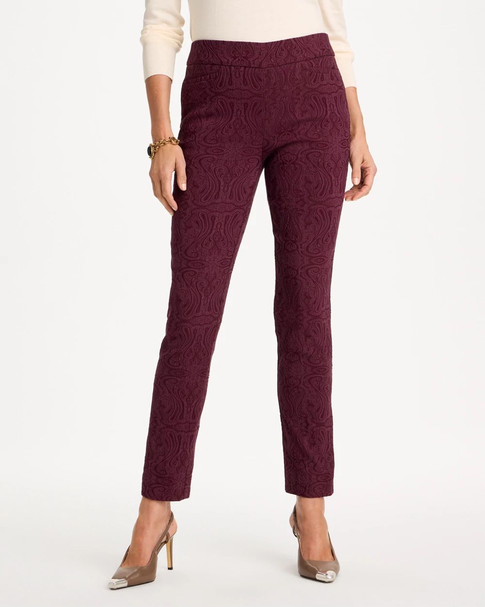 Brigitte™ Slim Ankle Jacquard Pants click to view larger image.