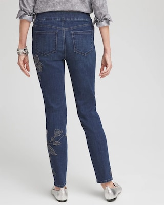 Floral Embroidered Pull-On Ankle Jeggings click to view larger image.