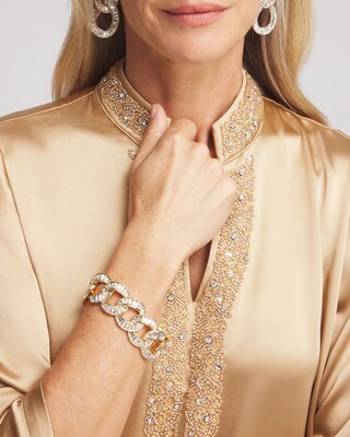 Gold Tone Baguette Magentic Bracelet