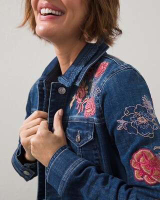 Floral Embroidered Denim Jacket