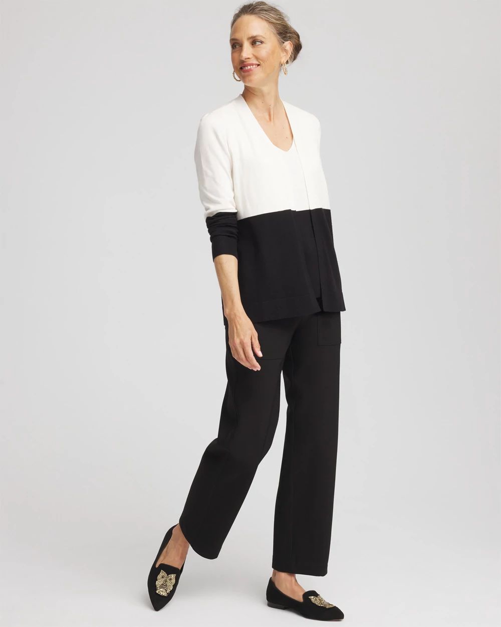 Bi-Stretch Straight Cropped Ankle Pants click to view larger image.