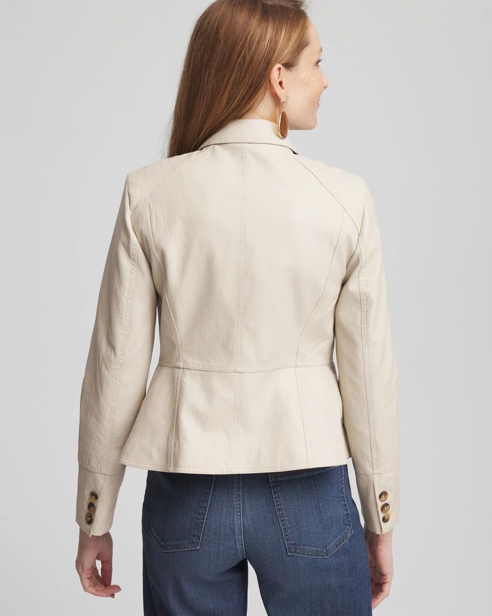 Crinkle Faux Leather Peplum Jacket