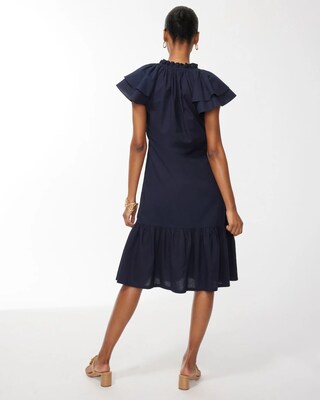 Tiered Flutter Sleeve Midi Dress