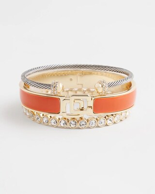 Chico's Click Orange Bangle Bracelet