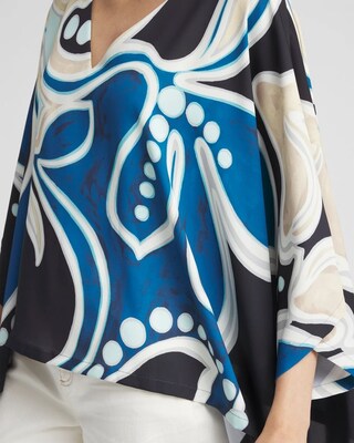 Abstract Floral Poncho