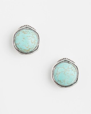 No Droop™ Turquoise Howlite Clip-on Earrings