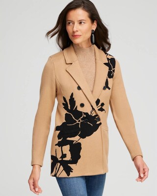 Leaf Print Cardigan Jacket