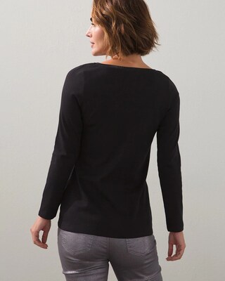 Touch of Cool Satin-Trim Layering Tee
