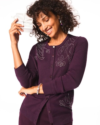 Ella Embellished Crewneck Cardigan