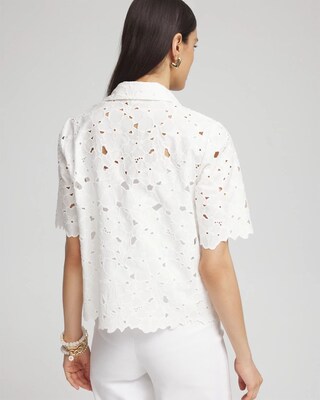 Black Label™ Lace Button Up Top