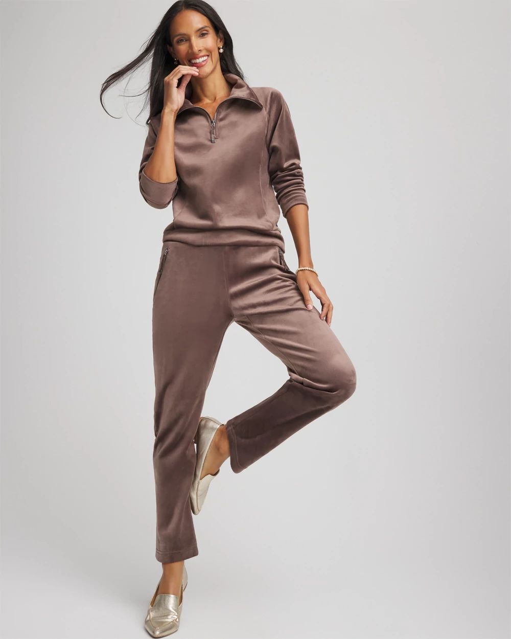 Zenergy® Velour Tapered Ankle Pants click to view larger image.
