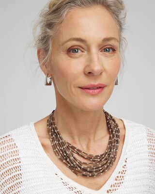 Wood Bead Illusion Necklace