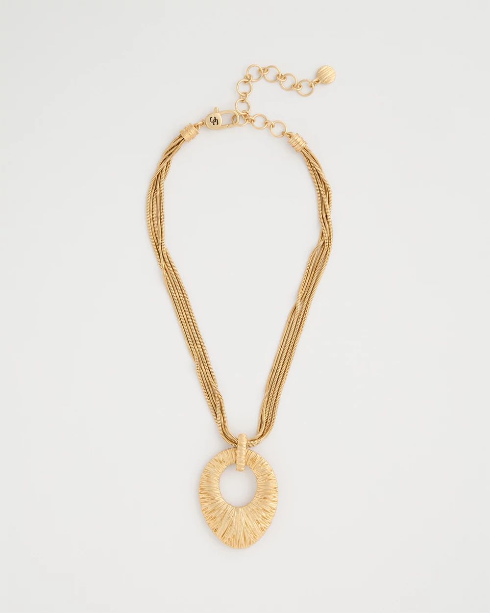 Crinkle Goldtone Pendant Necklace