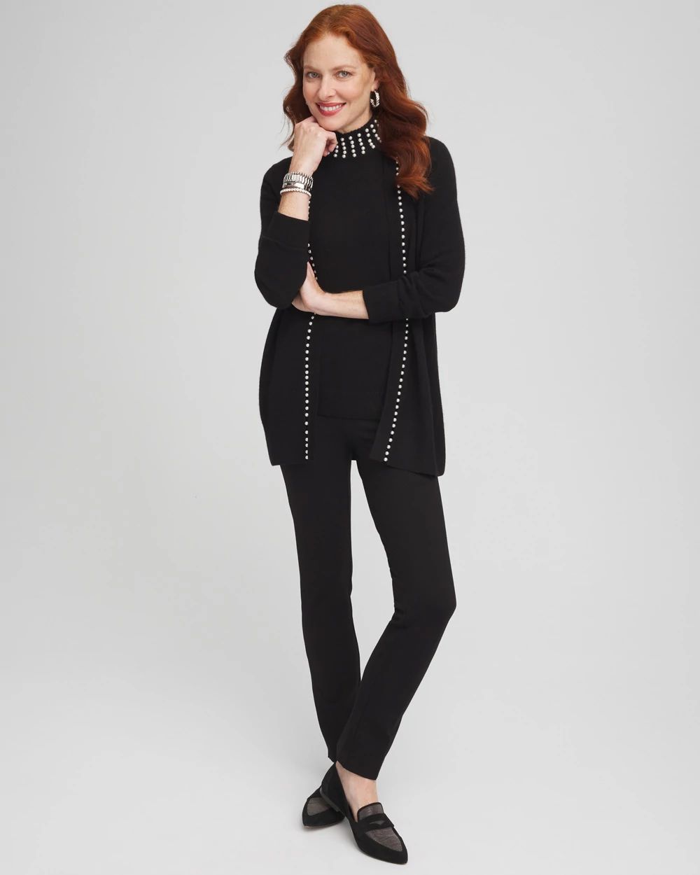 Cashmere Pearl Trim Cardigan