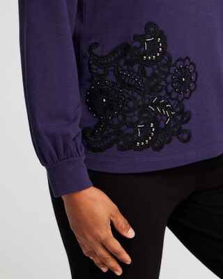 Zenergy® French Terry Applique Sweatshirt