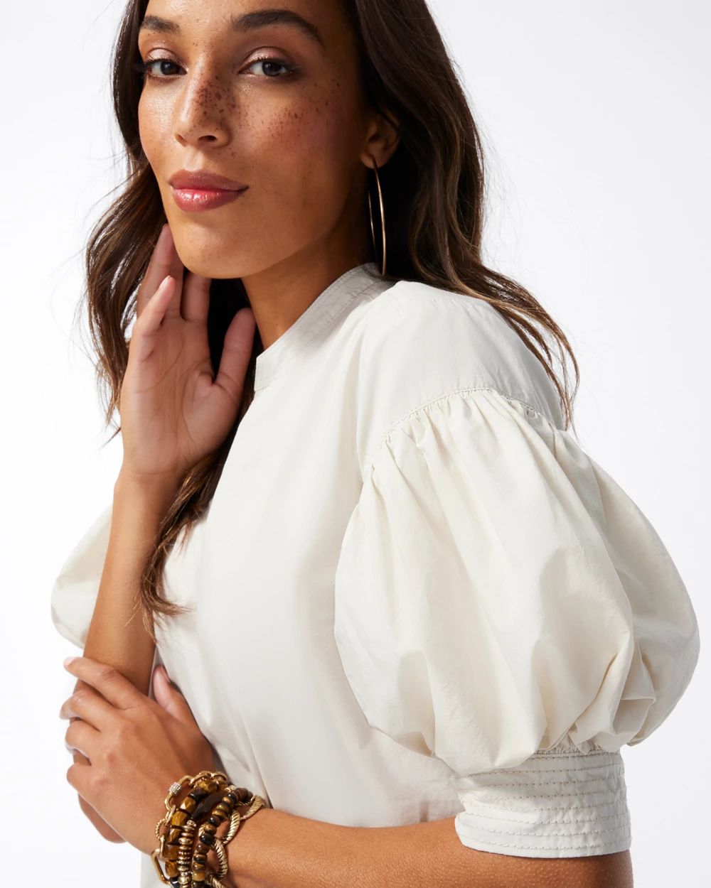 Poplin Drop Shoulder Top