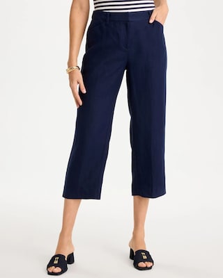 Linen Fly Front Pants