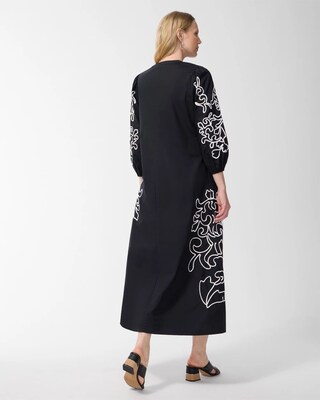 Poplin Embroidered Maxi Dress