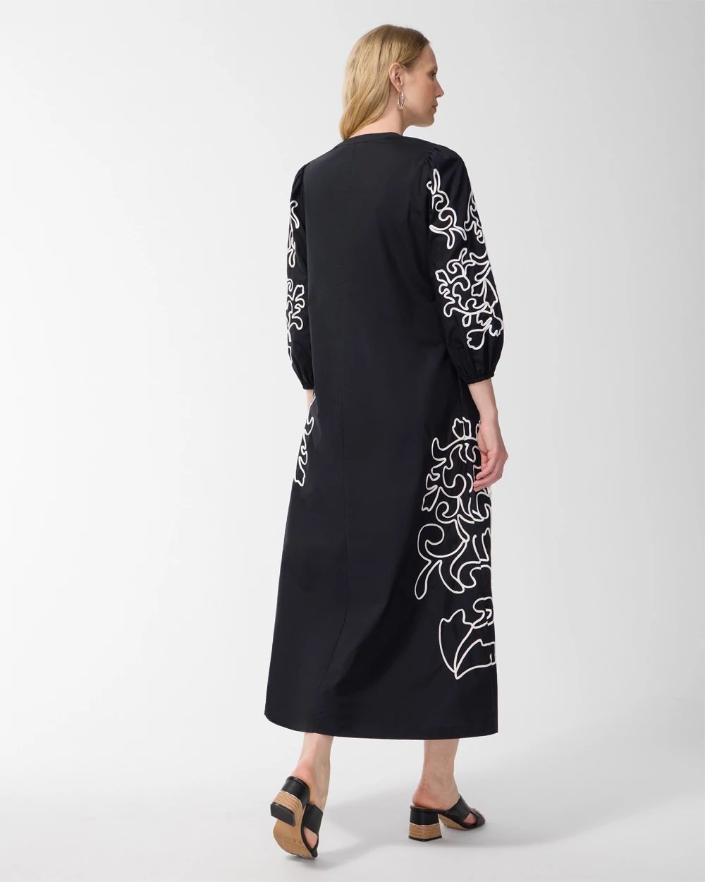 Poplin Embroidered Maxi Dress