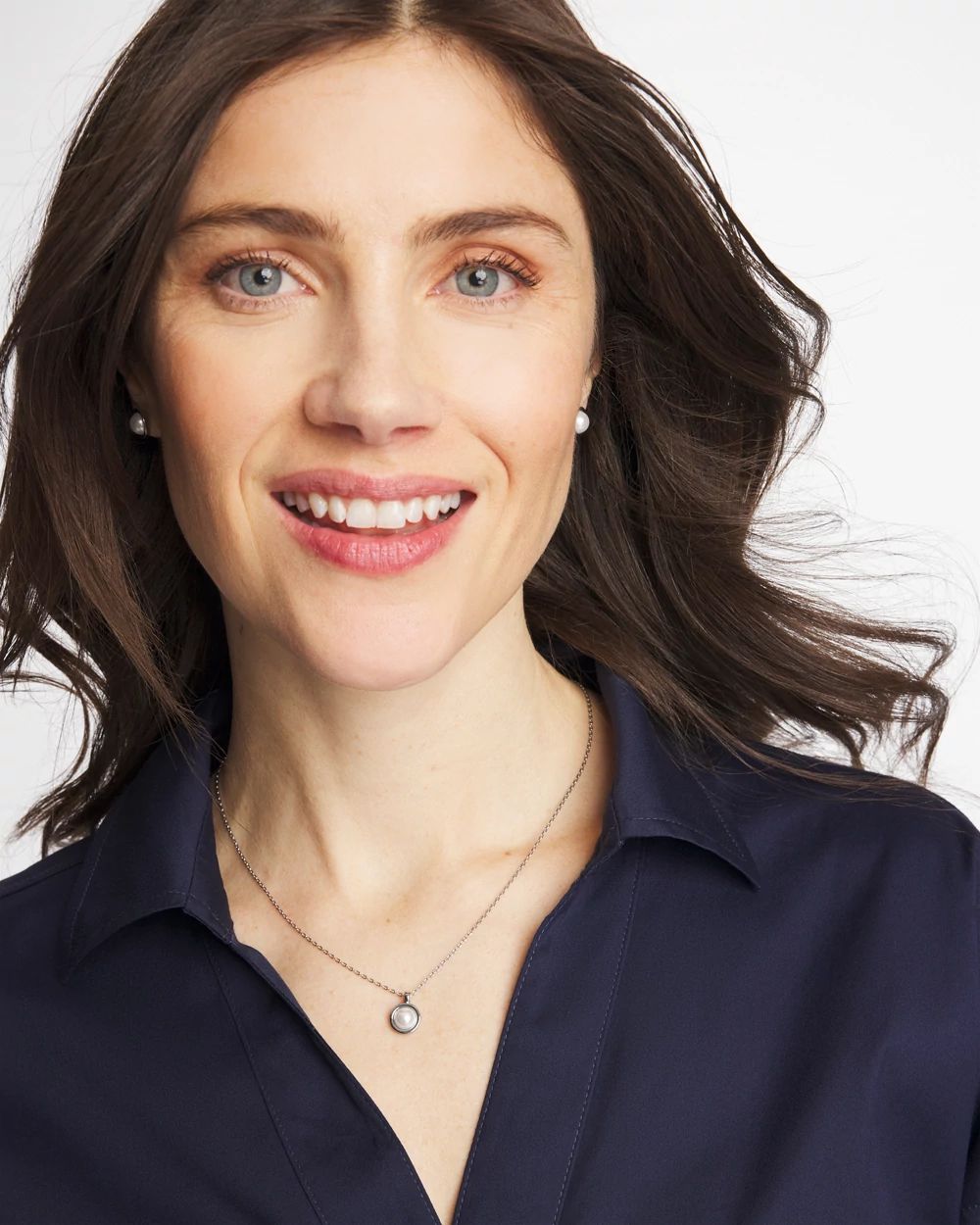 Silver Pearl Single Strand Necklace