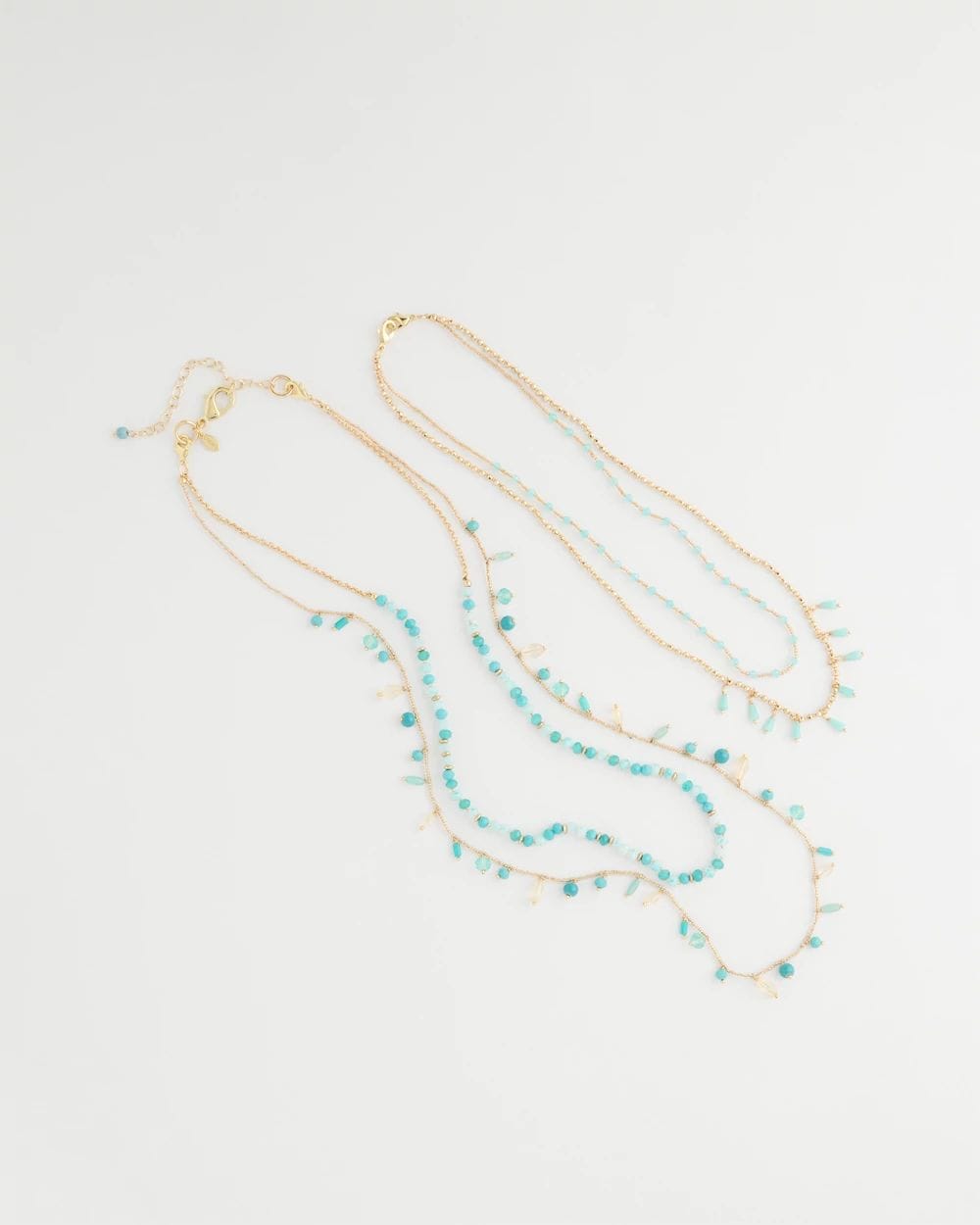 Multi-Strand Aqua Layering Necklace