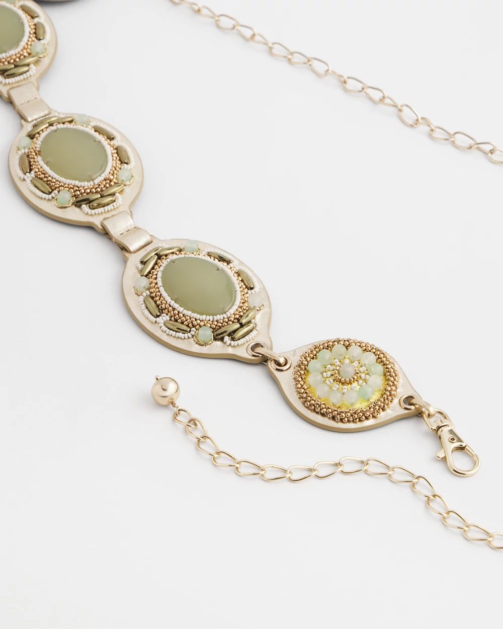 Gold Tone Stone Chain Belt