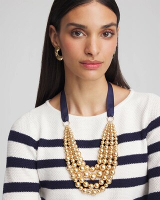 Gold Bead Bib Necklace click to view larger image.