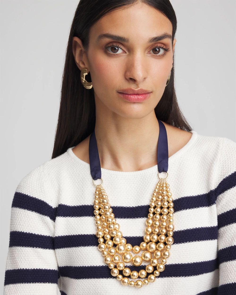 Gold Bead Bib Necklace click to view larger image.