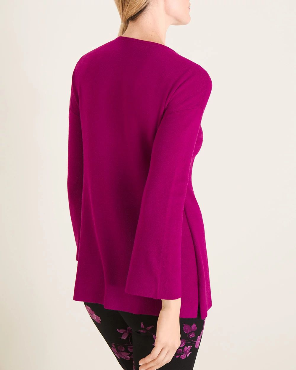 Flutter-Sleeve Tunic Sweater