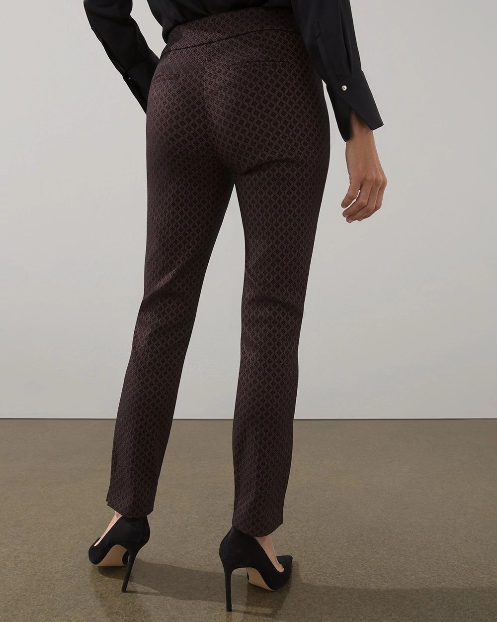 Brigitte 360 Jacquard Print Ankle Pants