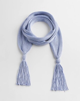 Metallic Knit Skinny Scarf click to view larger image.